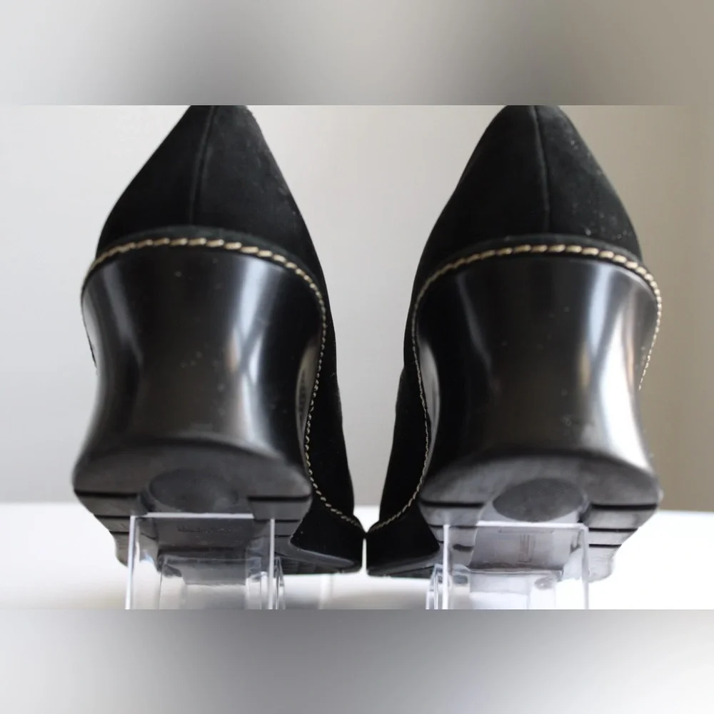 Aerosoles Lightening Jolt Black Leather Mary Jane, Platform Wedge Women Size 8.5